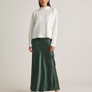 Quince 100% Silk Maxi Skirt. XL. Deep Green. Washable. Perfect Condition.